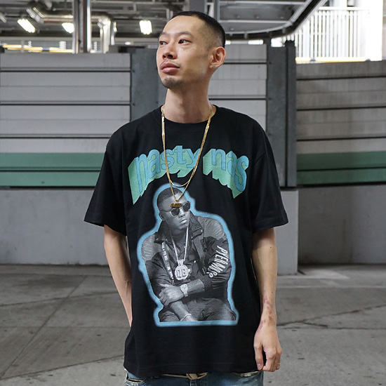 Nas Tシャツ Nasty Nas Neon Black Vanity